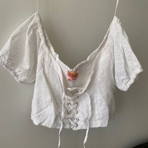 Off the shoulder crop top